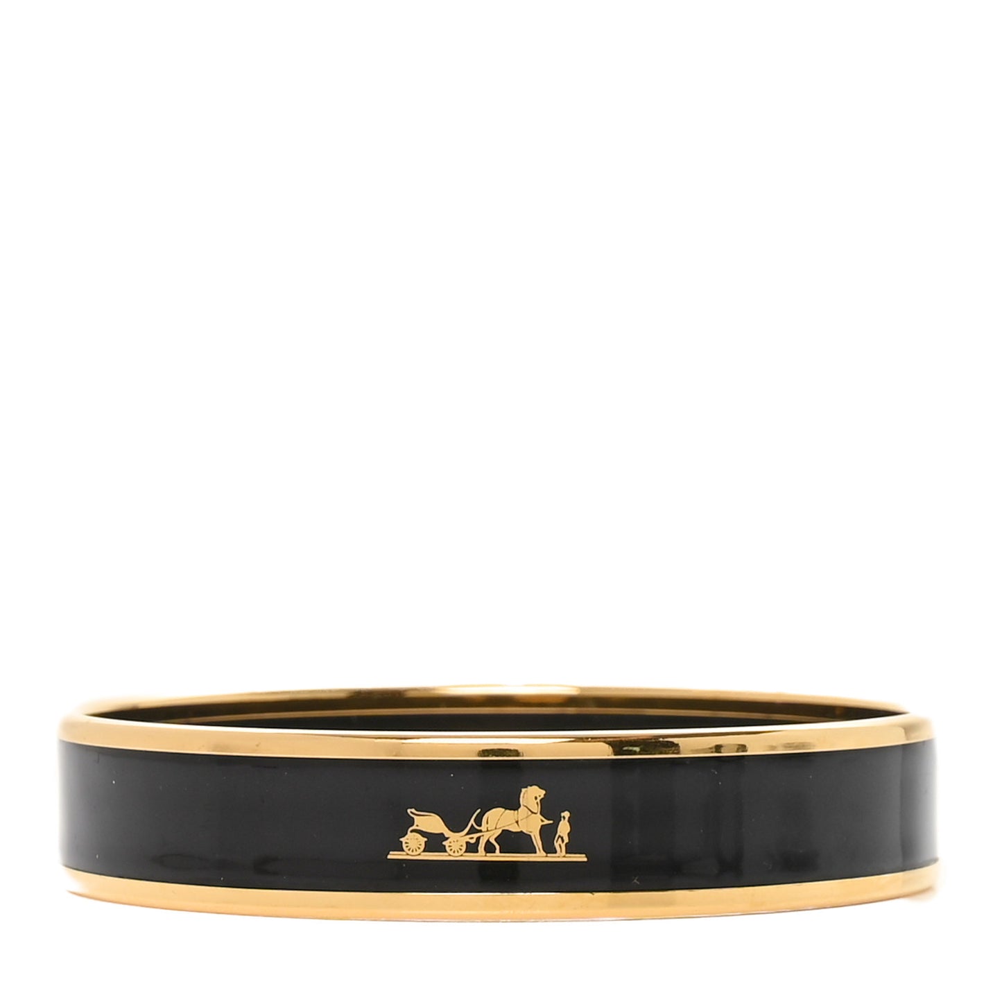 Enamel Printed Narrow Caleche Bracelet 62 Black