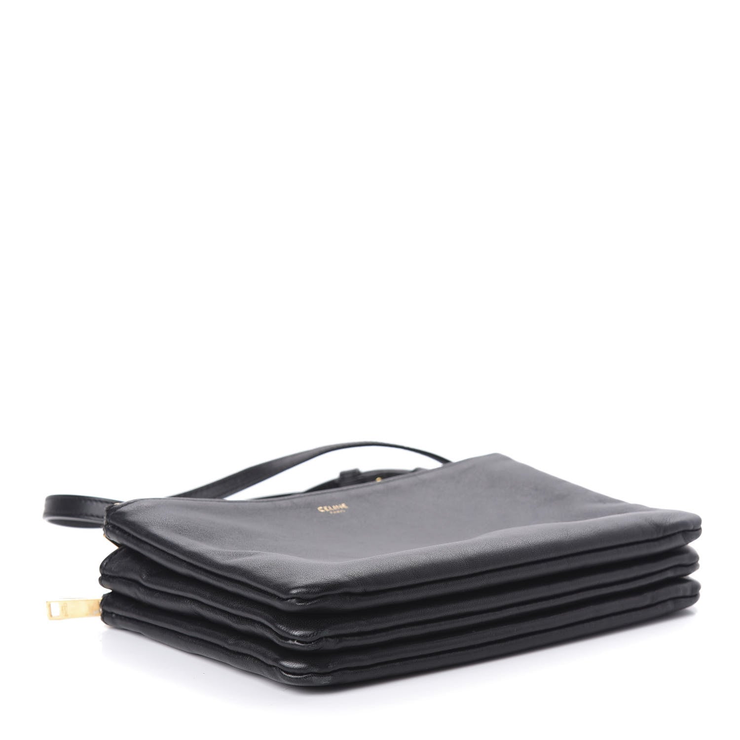 Celine Lambskin Small Trio Crossbody Bag Black 4 of 9