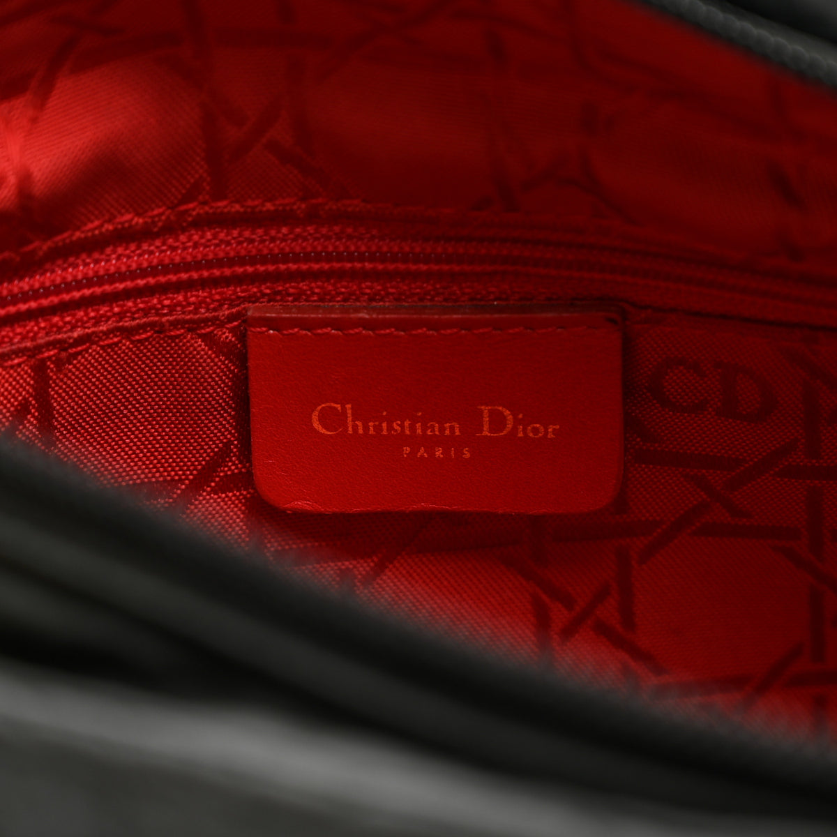 Nylon Cannage Medium Lady Dior Black