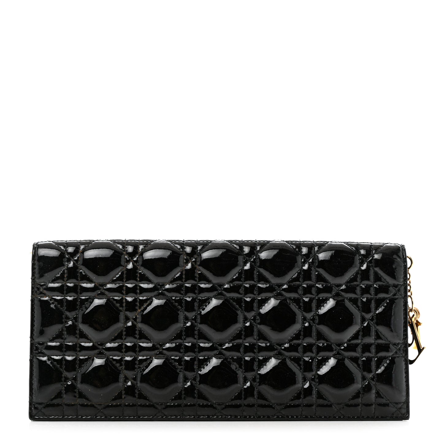 Patent Cannage Lady Dior Convertible Clutch Black