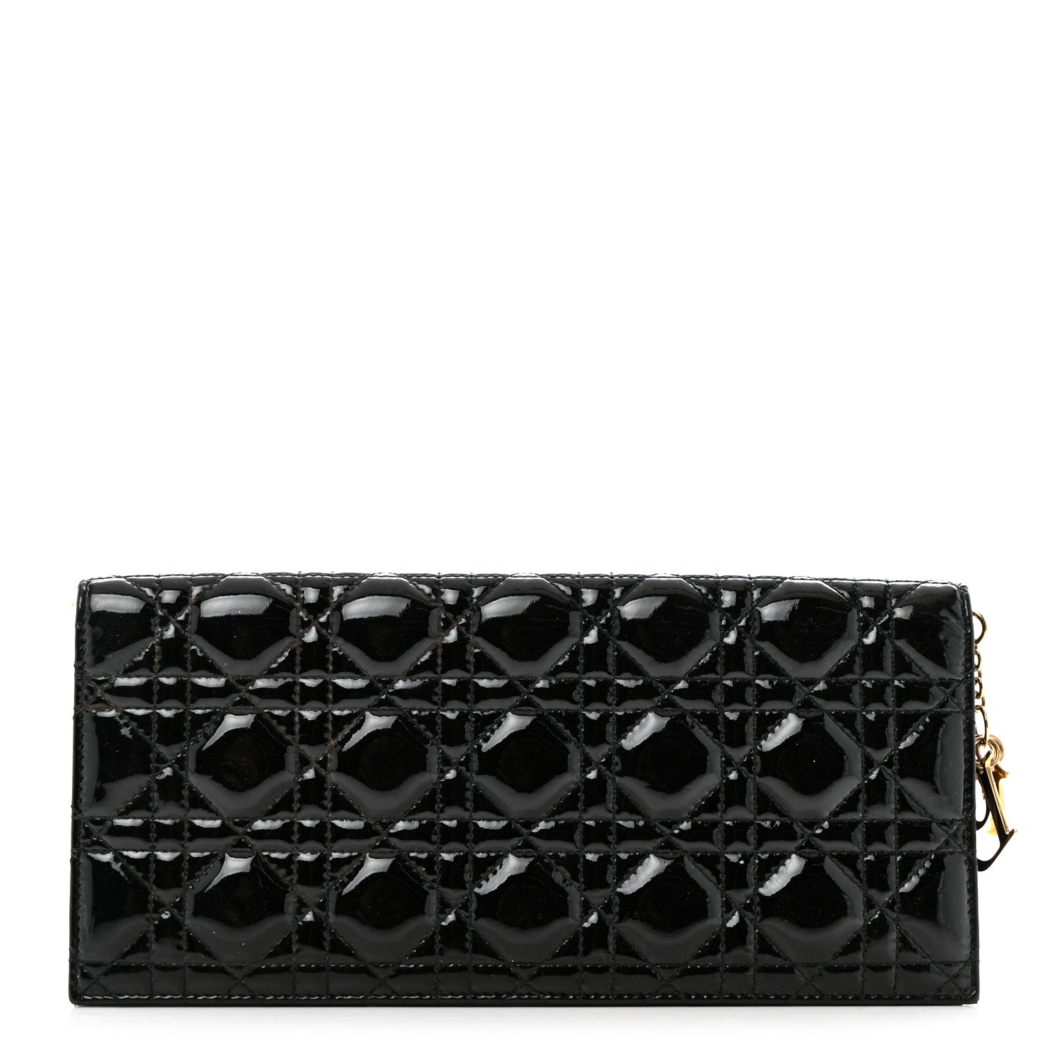 Christian Dior Patent Cannage Lady Dior Convertible Clutch Black 1 of 10