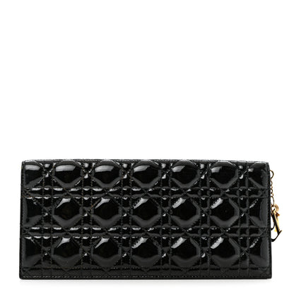 Christian Dior Patent Cannage Lady Dior Convertible Clutch Black 1 of 10
