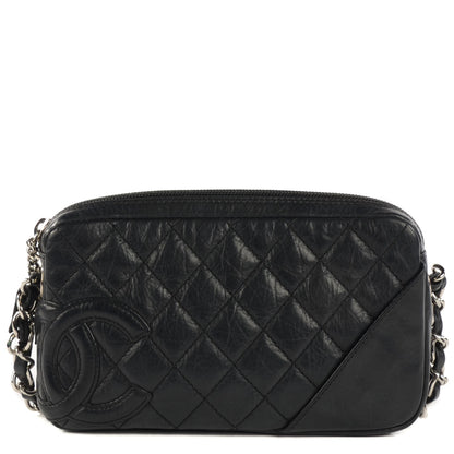Chanel Aged Calfskin Quilted Cotton Club Pochette Black 1 of 7