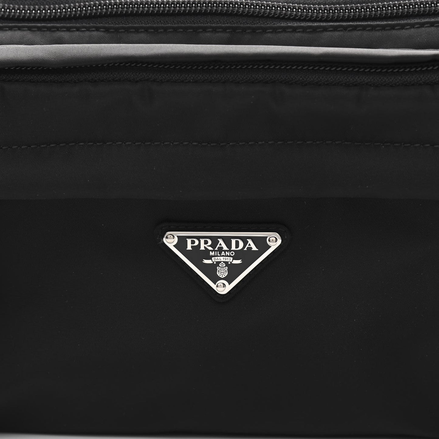 Tessuto Nylon Double Pocket Belt Bag Black