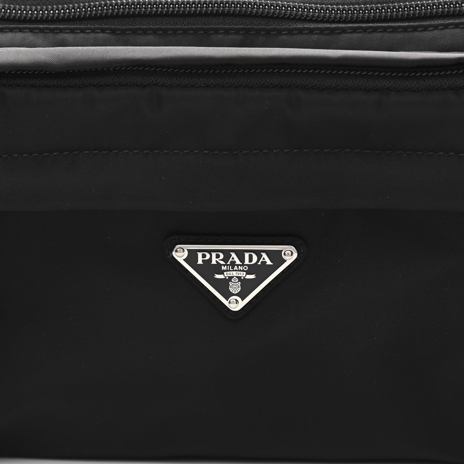 Prada Tessuto Nylon Double Pocket Belt Bag Black 8 of 10