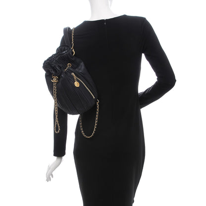 Chanel Iridescent Crumpled Calfskin Small Coco Pleats Backpack Navy 2 of 7