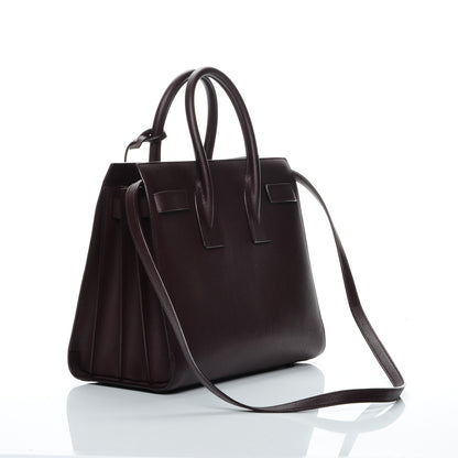 Saint Laurent Grained Calfskin Small Sac De Jour Bordeaux 3 of 7