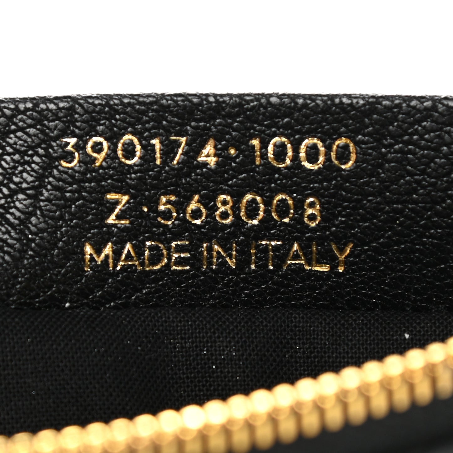Chevre Gold Metallic Edge Hardware Pouch Black