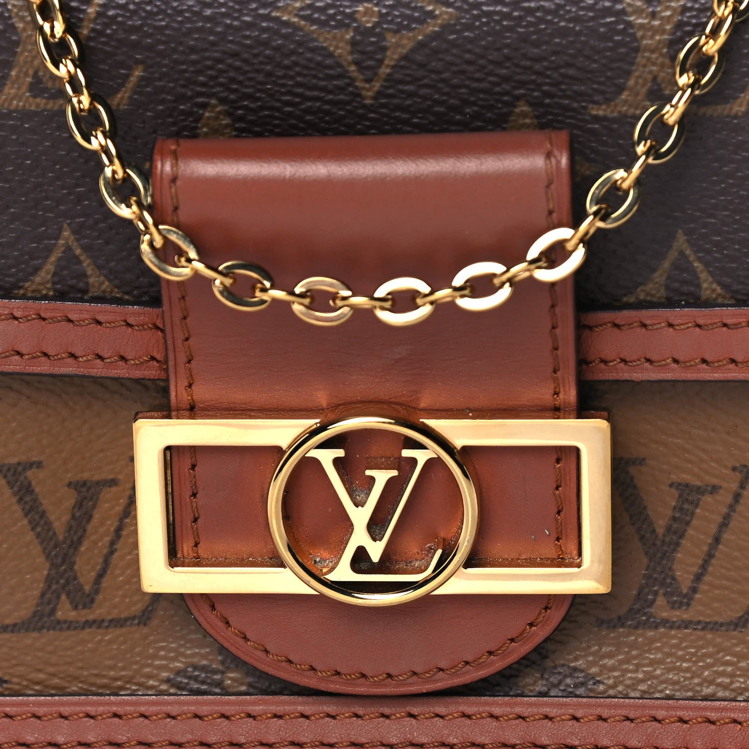 Louis Vuitton Reverse Monogram Dauphine Chain Wallet 6 of 12