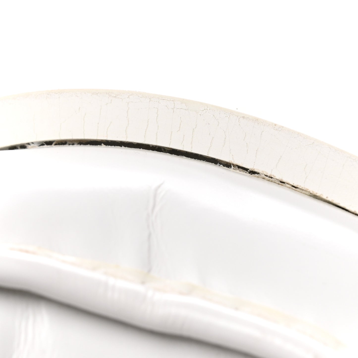 Spazzolato Metal Triangle Logo 40mm Loafer Mules 37.5 White