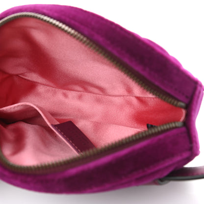 Gucci Velvet Matelasse GG Marmont Belt Bag 95 38 Fuchsia Violet Cyclamen 5 of 12