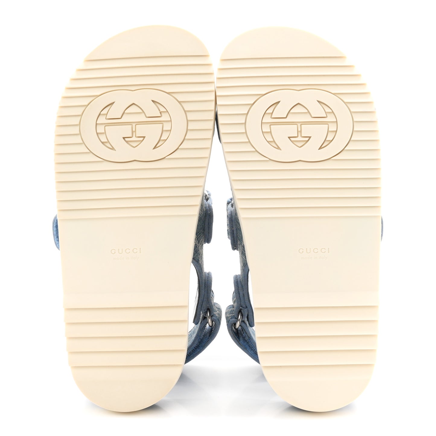 New Denim Delave GG Monogram Womens Dad Sandals 37 Light Blue Avion