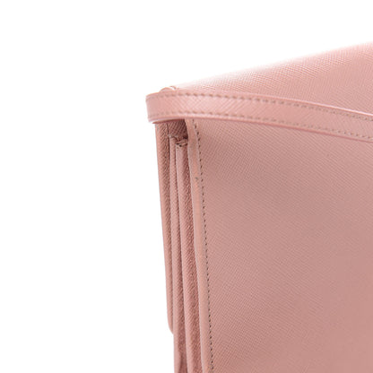 Prada Saffiano Metal Flap Wallet with Strap Orchidea 18 of 24