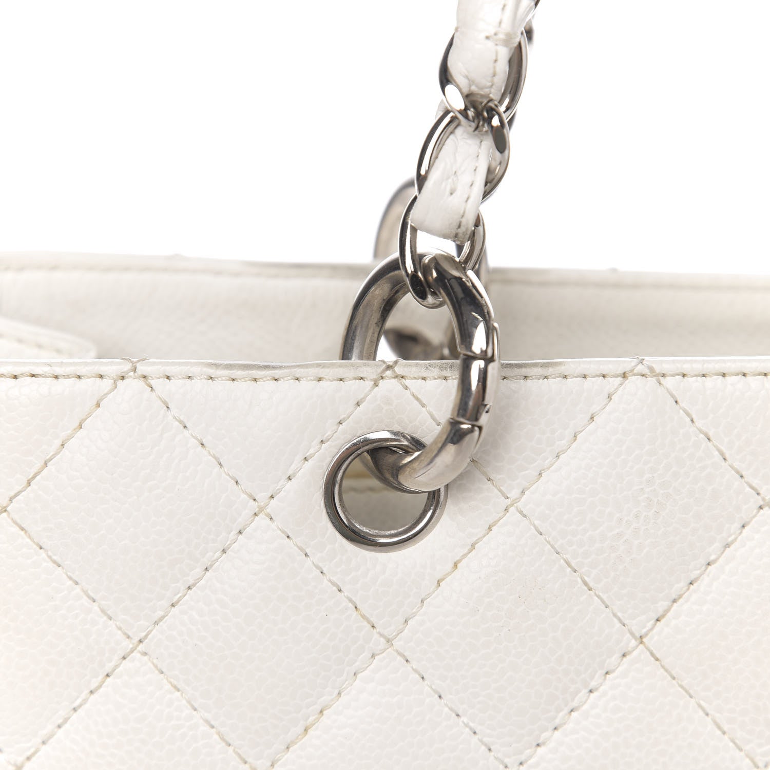 Chanel Caviar Quilted Grand Shopping Tote GST White 11 of 18
