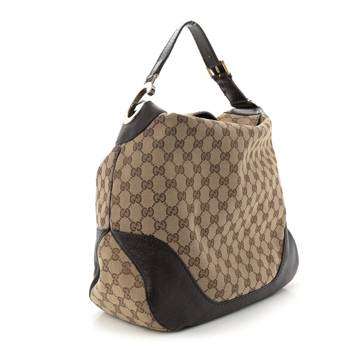 Gucci Monogram Charlotte Medium Hobo Brown 3 of 14