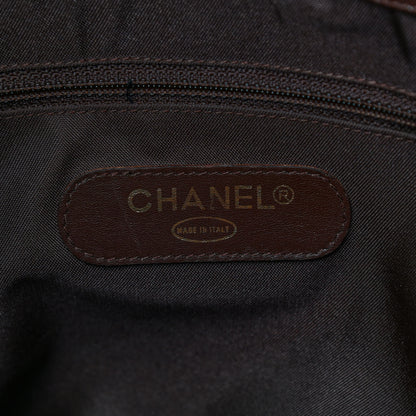 Chanel Calfskin Stitched XL Weekender Brown 6 of 11