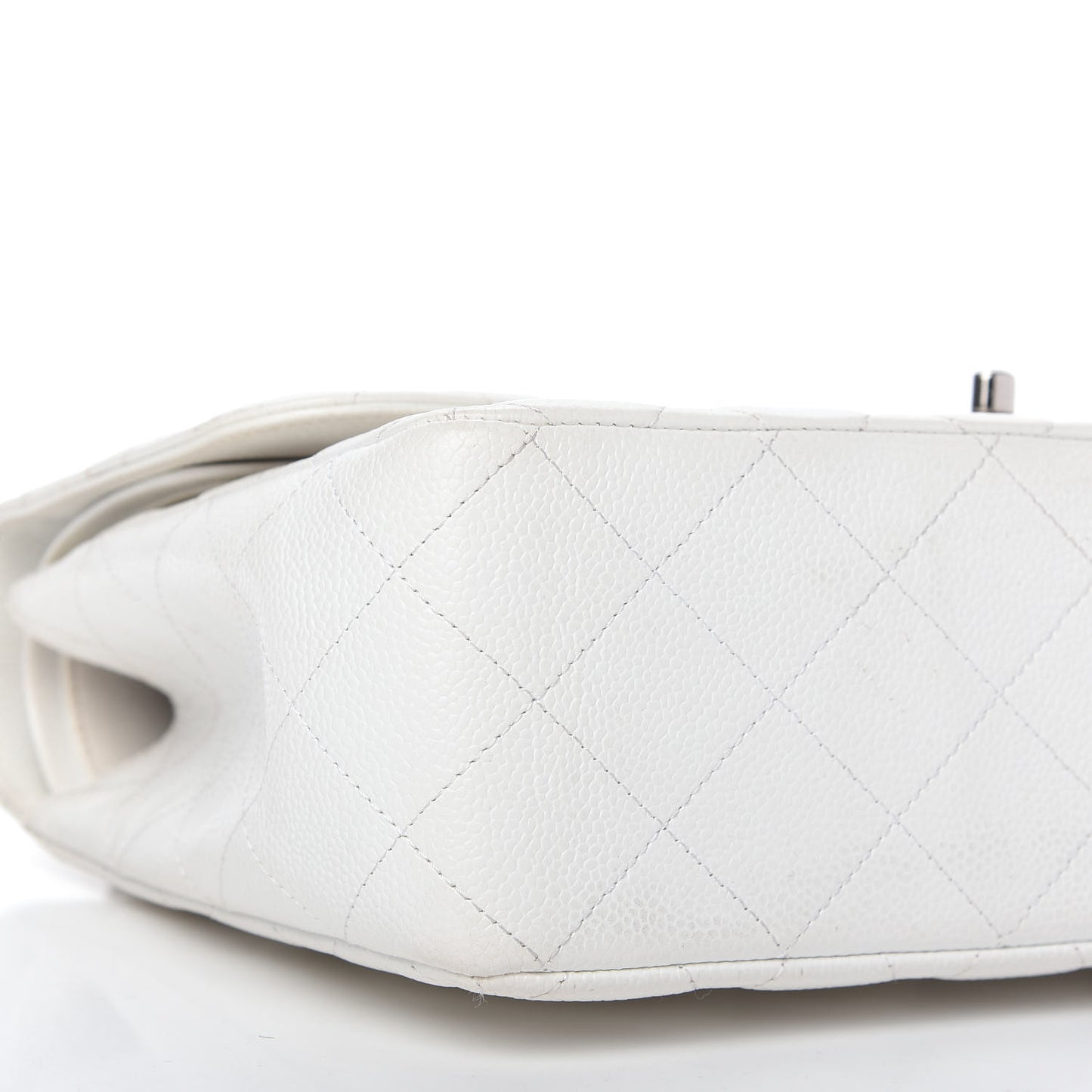 Caviar Quilted Jumbo Double Flap White