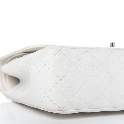 Chanel Caviar Quilted Jumbo Double Flap White 6 of 12