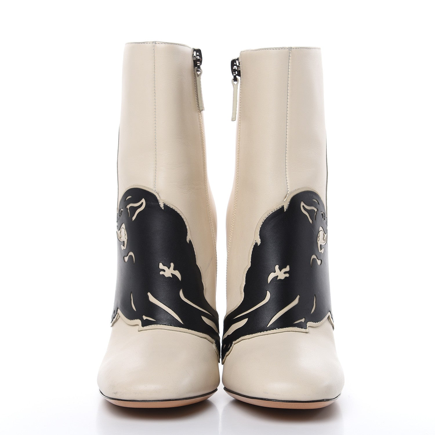 Valentino Garavani Calfskin Panther 110mm Ankle Boots 36 Light Ivory 2 of 13