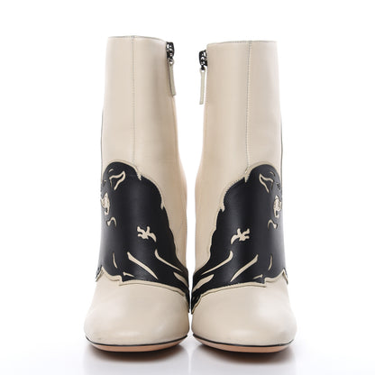Valentino Garavani Calfskin Panther 110mm Ankle Boots 36 Light Ivory 2 of 13