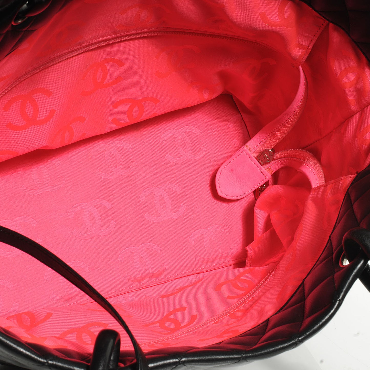 Calfskin Quilted Large Cambon Tote Black