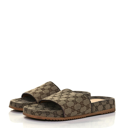 Gucci Canvas GG Monogram Mens Slide Sandals 10 Beige 3 of 9