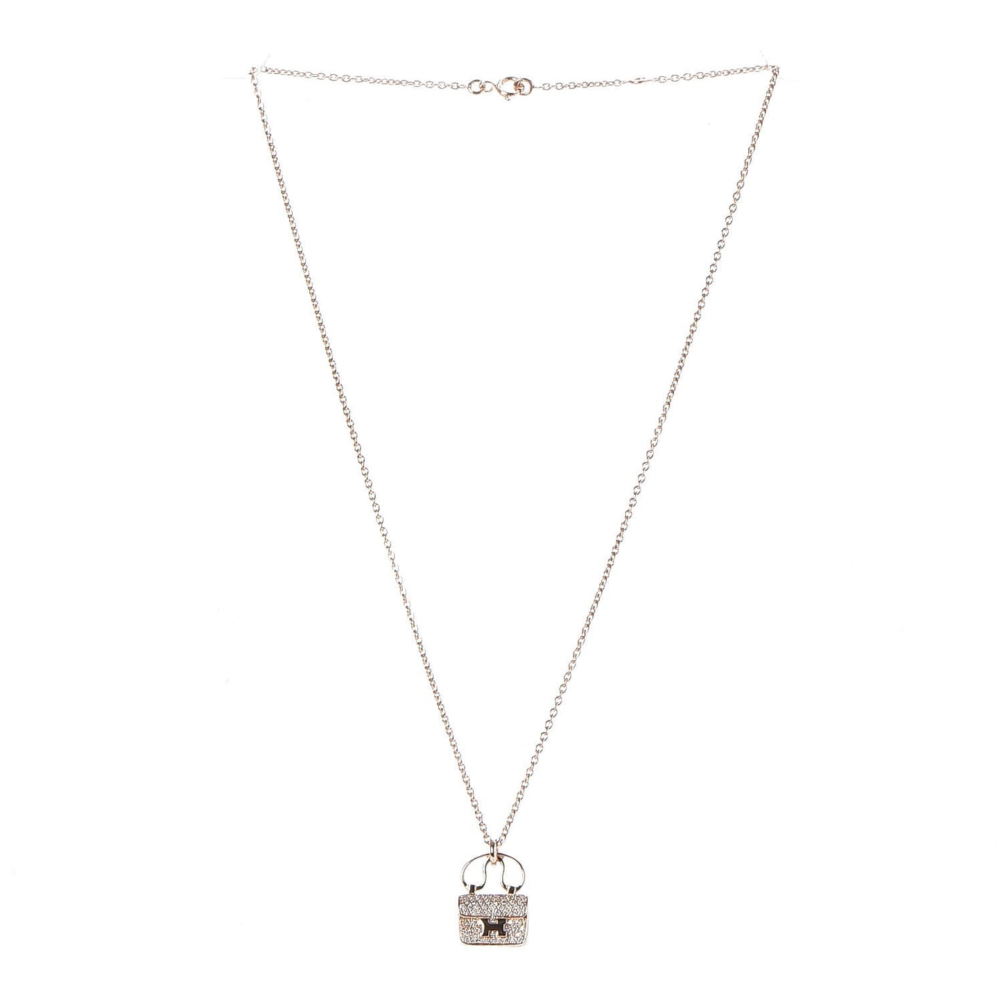 18K Rose Gold Diamond Constance Amulette Pendant Necklace