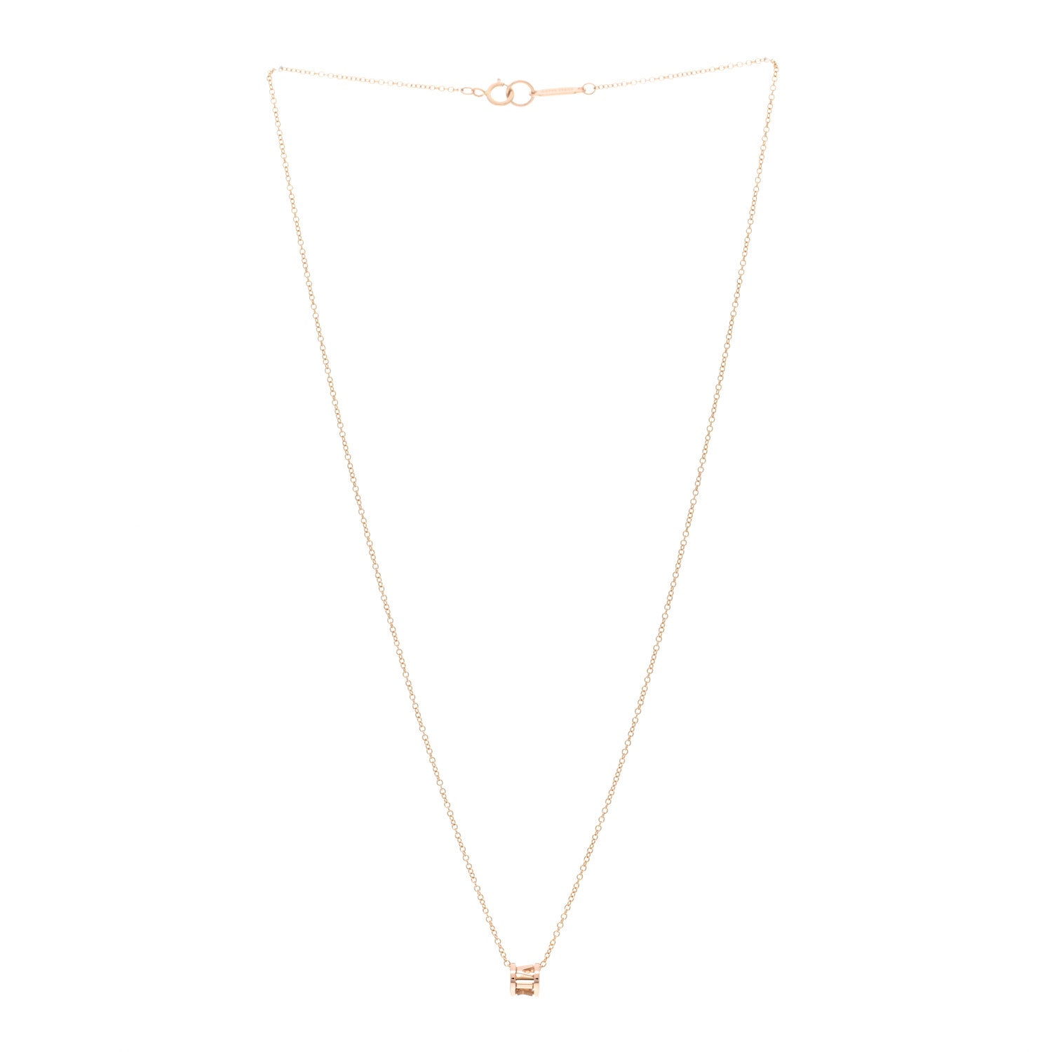 Tiffany 18K Rose Gold Atlas Open Pendant Necklace 3 of 4