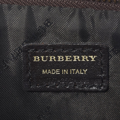 Burberry Haymarket Check Small Peyton Crossbody Clutch Bag Chocolate 6 of 7