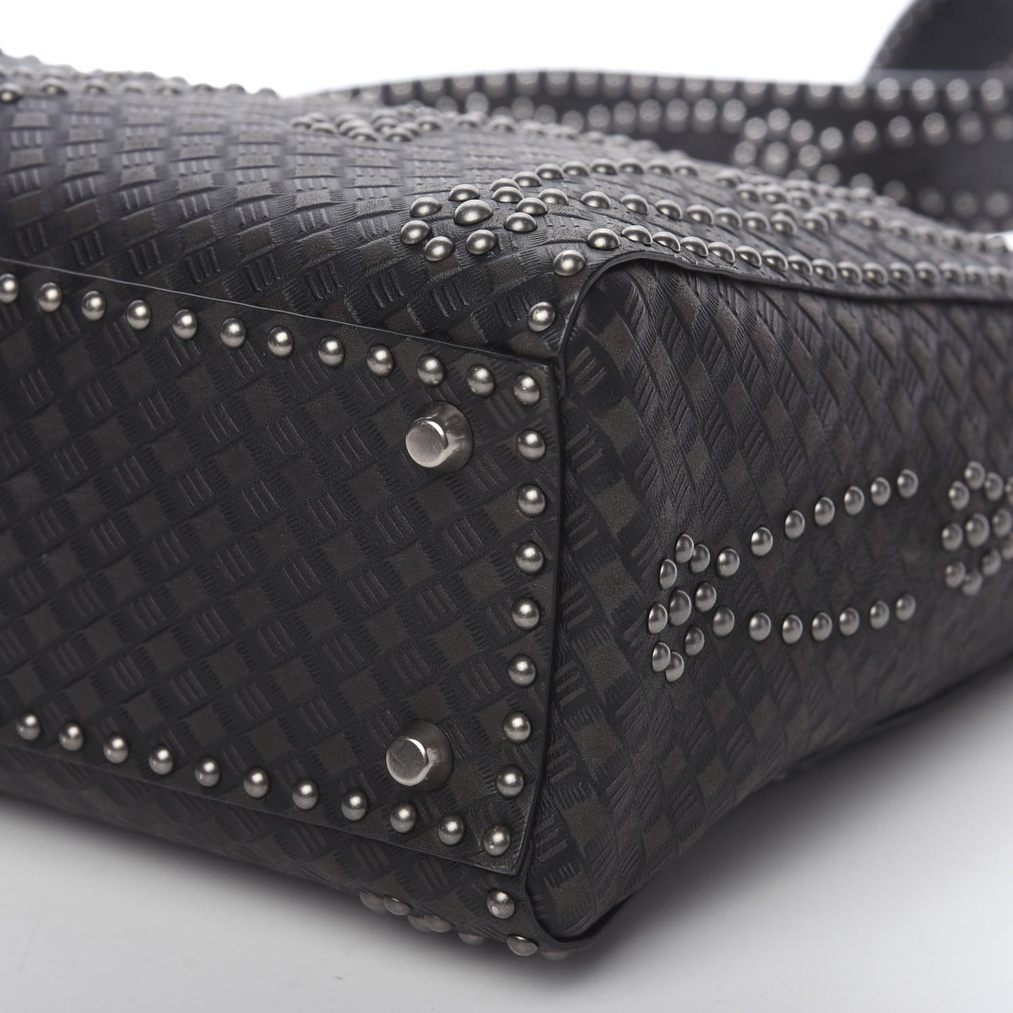 Calfskin Studded Large Lady Dior Black
