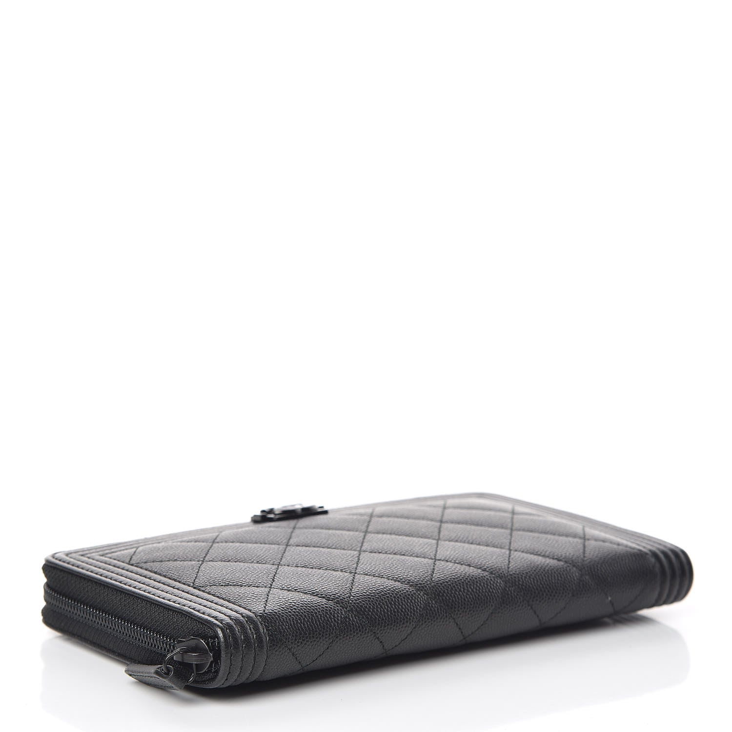 Chanel Caviar Quilted Boy Zip Around Organizer Wallet So Black 4 of 9
