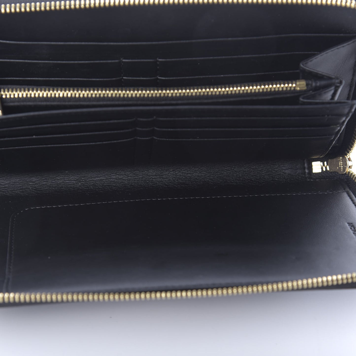 Textured Coated Canvas Rottweiler Print Zip Around Wallet Black