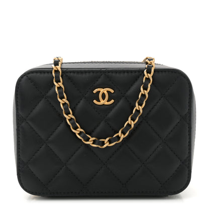 Chanel Lambskin Quilted CC Pearl Crush Camera Case Black 1 of 11