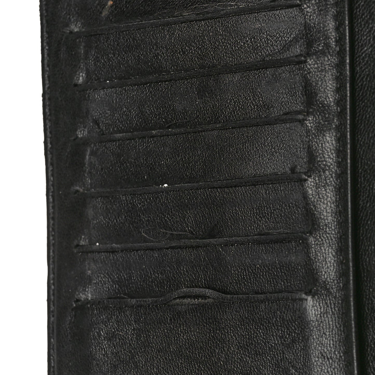 Patent Calfskin Quilted Yen Wallet Black
