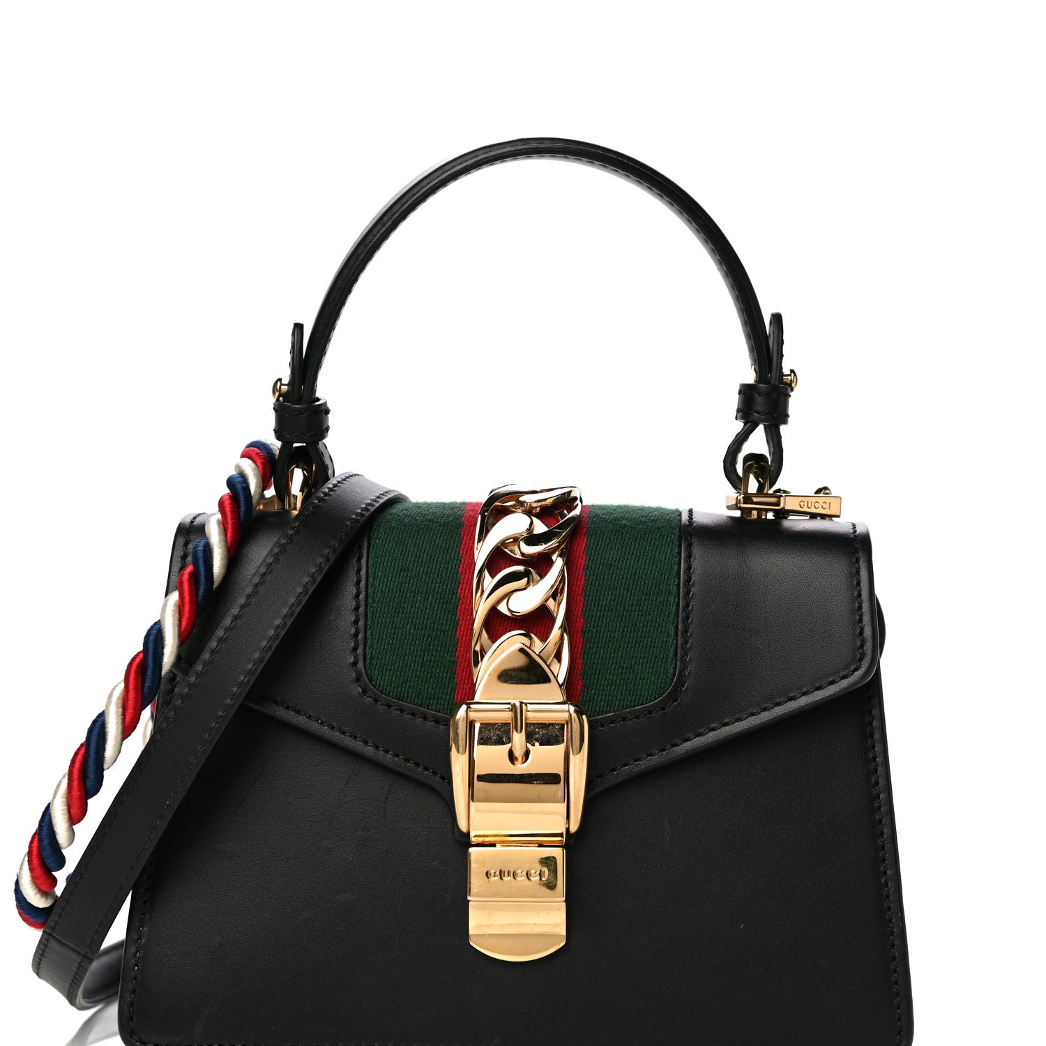 Gucci Calfskin Mini Sylvie Top Handle Bag Black 13 of 21