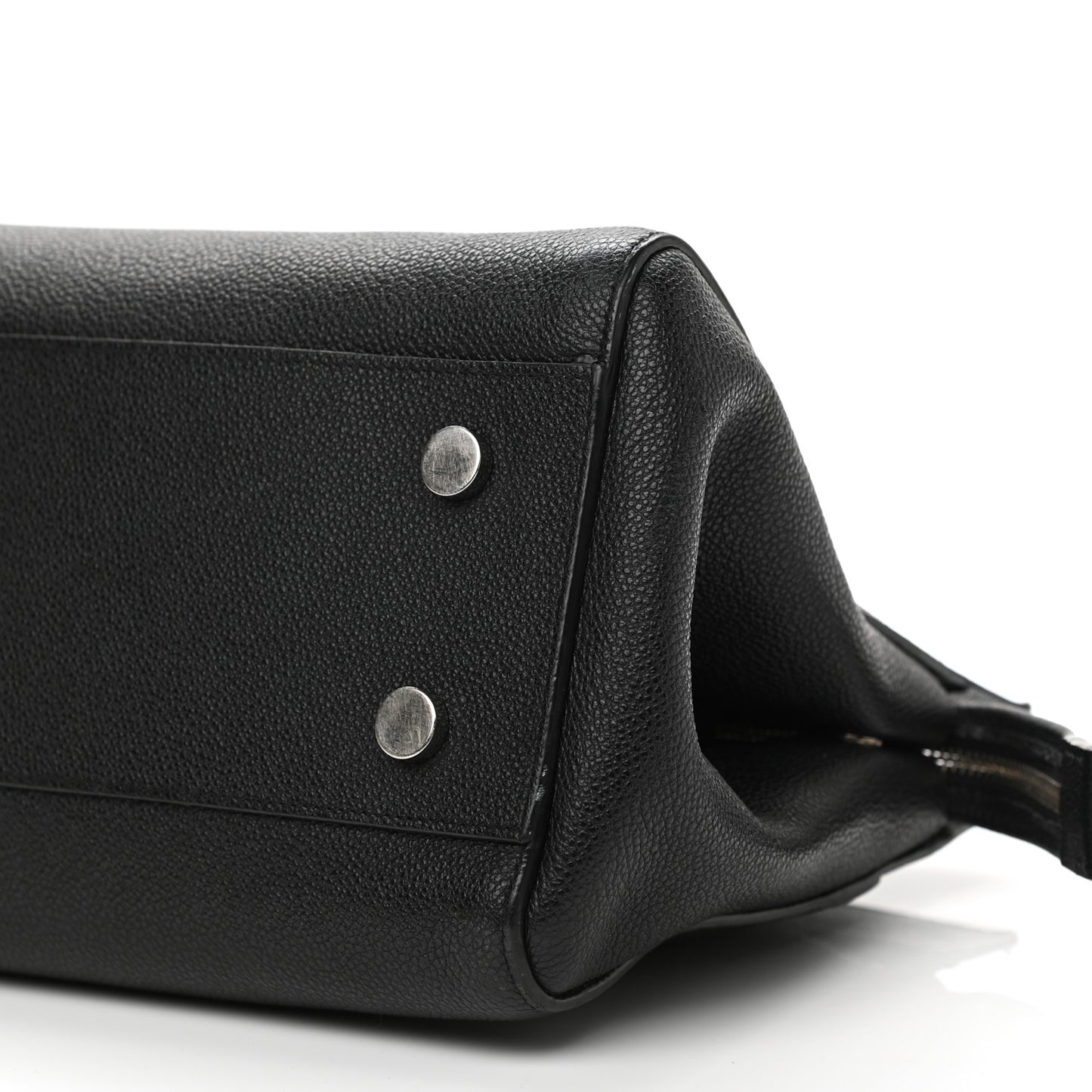 Grained Calfskin Small Cabas Rive Gauche Black