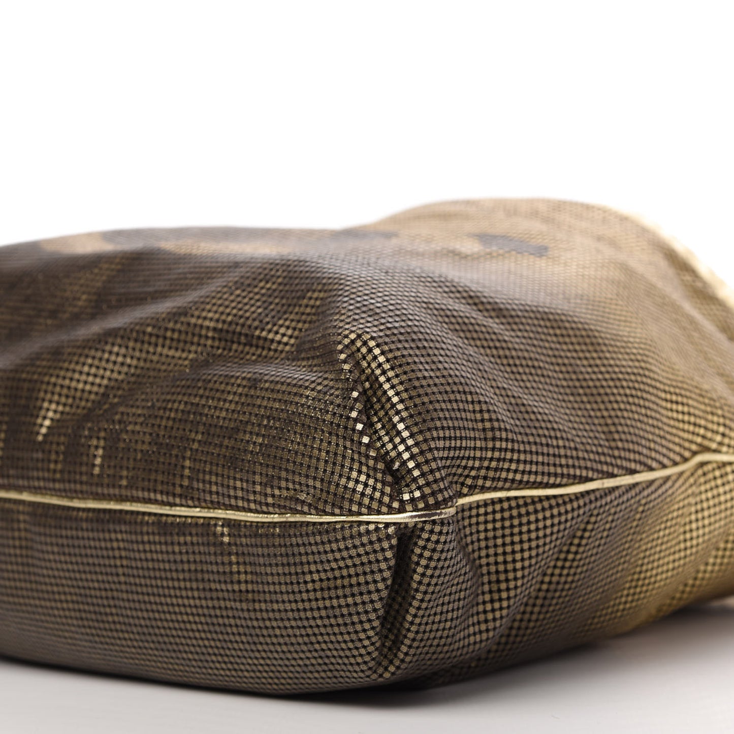 Metallic Perforated Lambskin Hollywood Hobo Gold