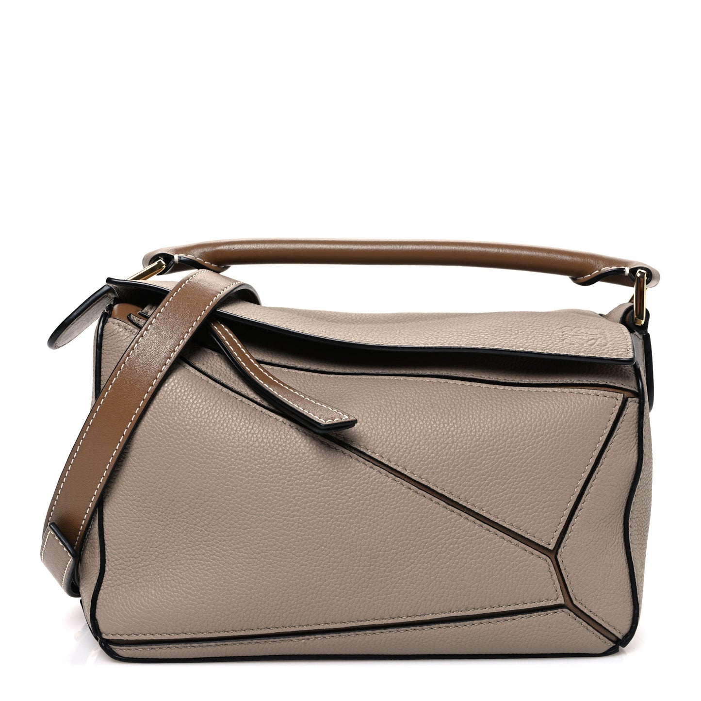 Grained Calfskin Small Puzzle Bag Sand Mink