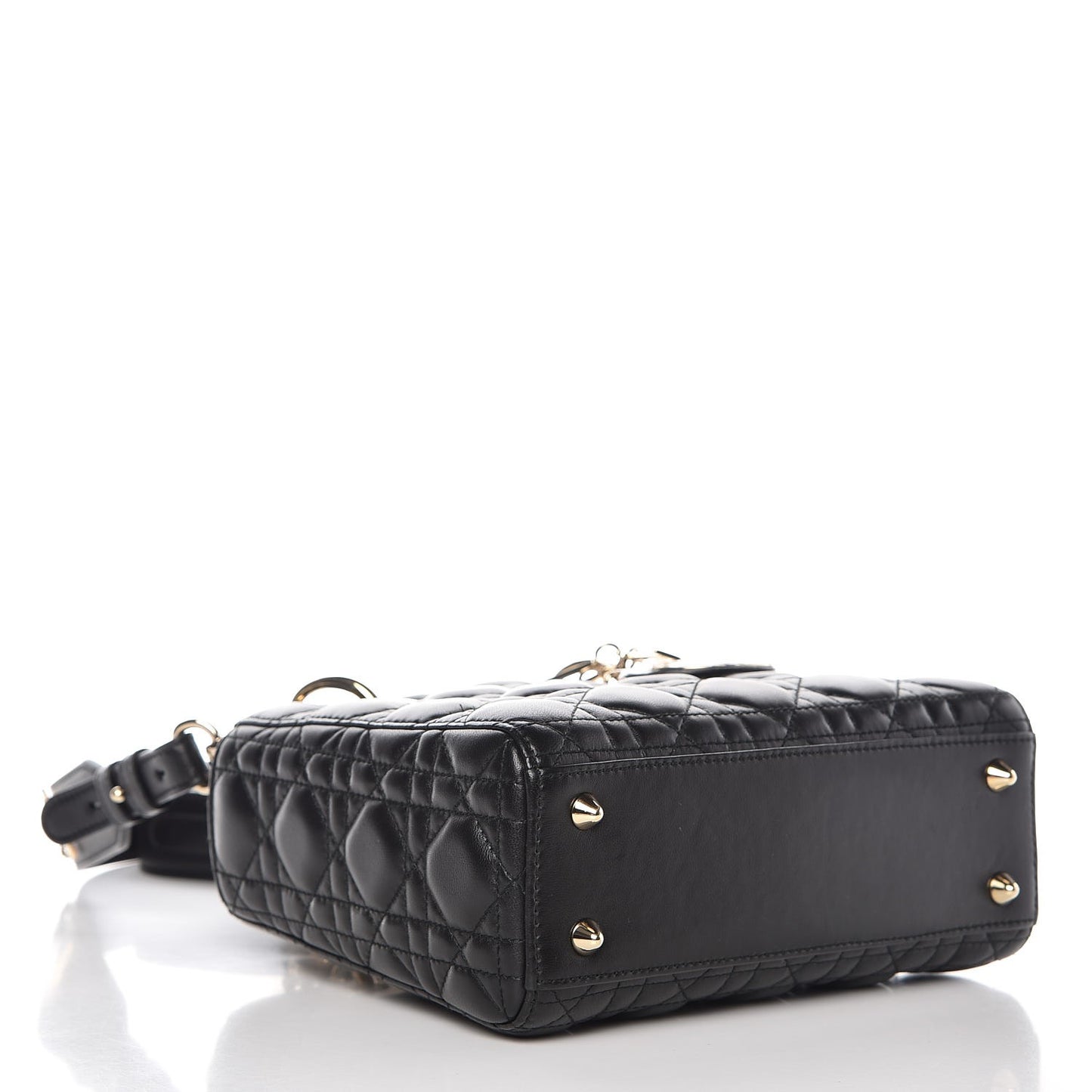 Lambskin Cannage Small Lucky Badges My Lady Dior Black