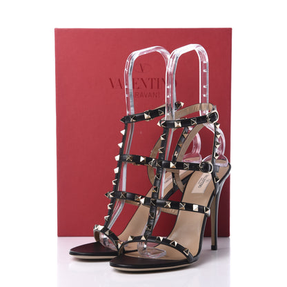 Valentino Garavani Calfskin Nappa Rockstud Gladiator 105mm Sandals 40 Black 8 of 8