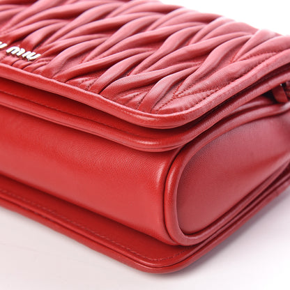 Miu Miu Nappa Matelasse Club Shoulder Bag Fuoco 6 of 8