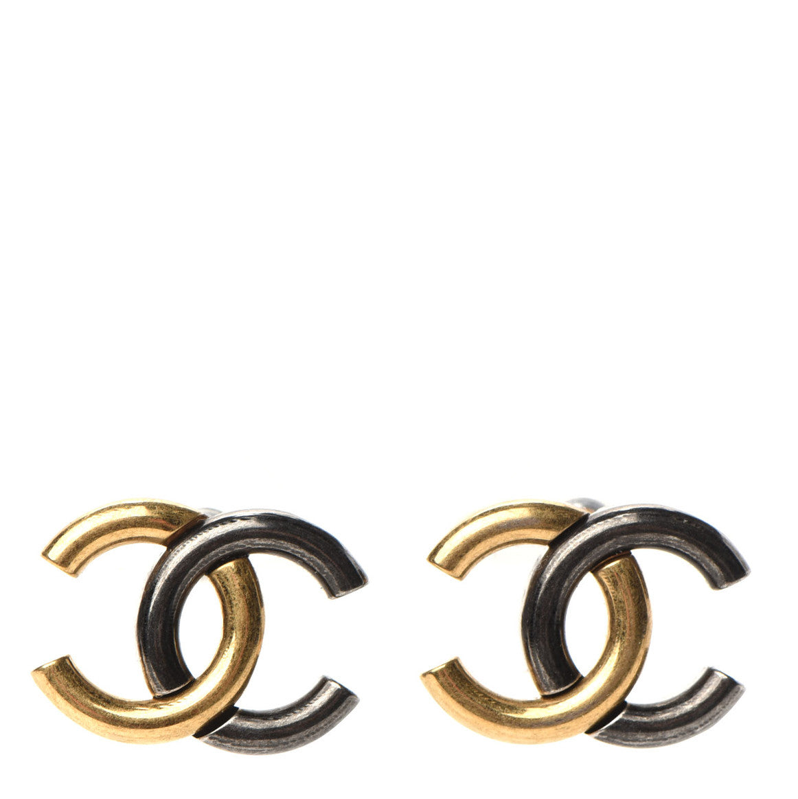 Metal CC Earrings Gold Ruthenium