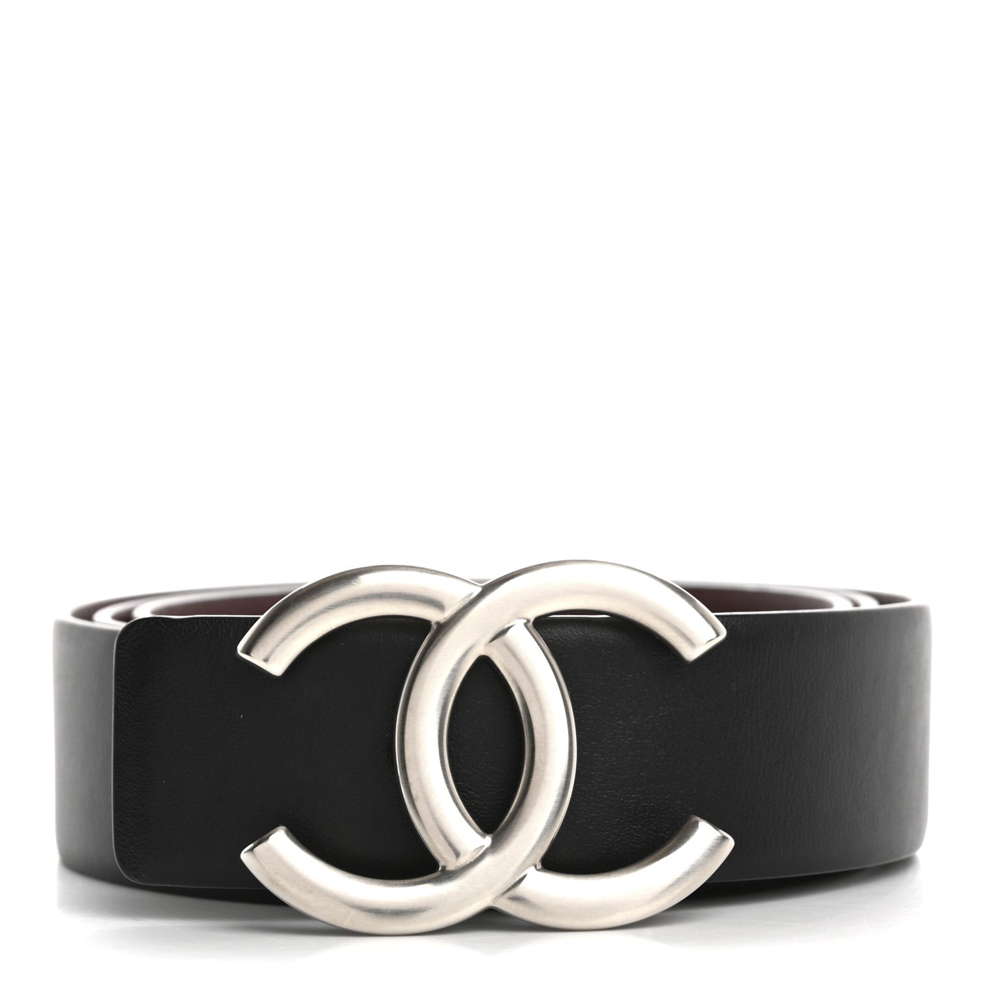 Calfskin CC Reversible Belt 80 32 Black Burgundy