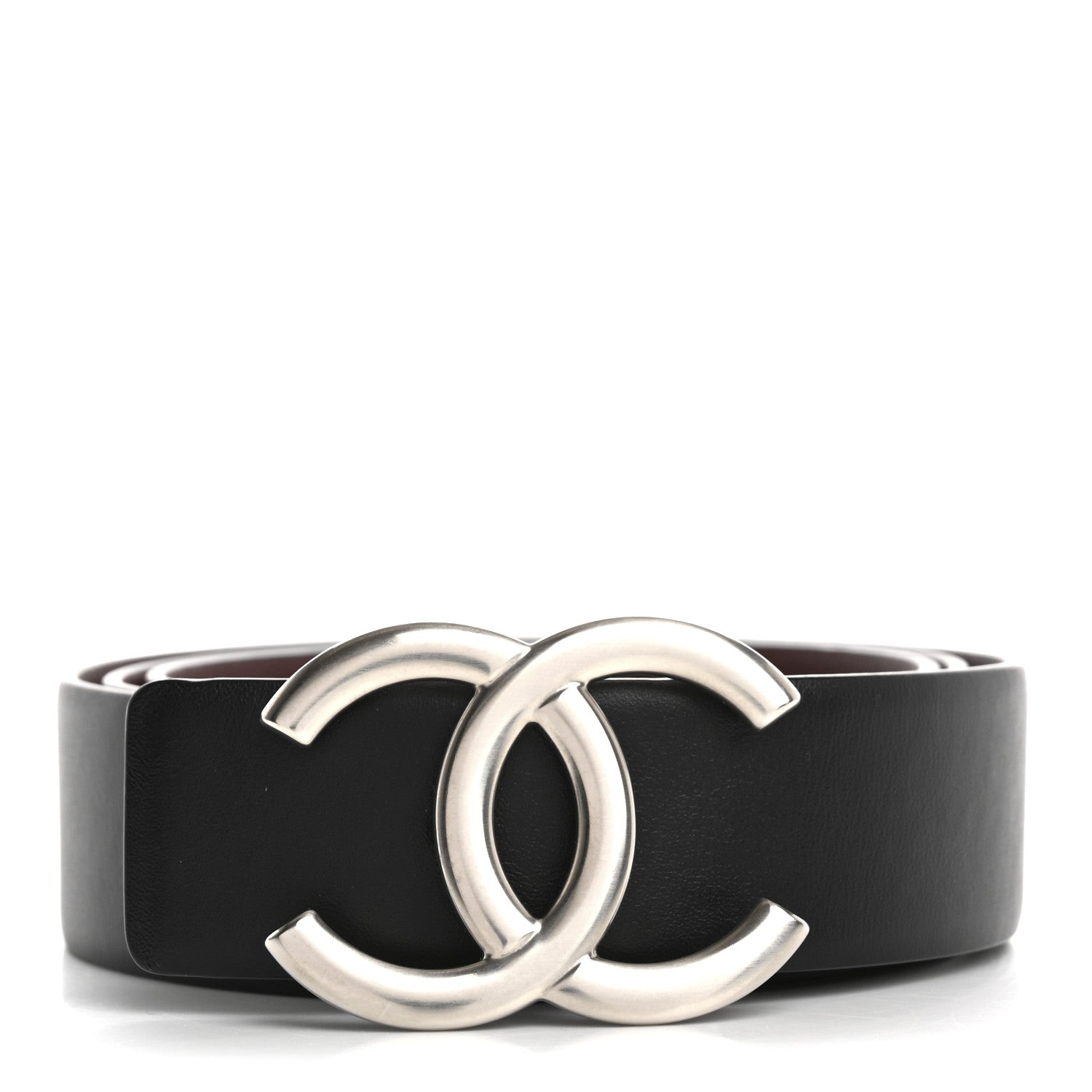 Chanel Calfskin CC Reversible Belt 80 32 Black Burgundy 1 of 5