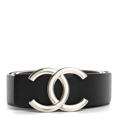 Chanel Calfskin CC Reversible Belt 80 32 Black Burgundy 1 of 5