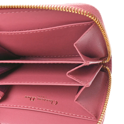 Christian Dior Grained Calfskin Supple Cannage Caro Compact Zipped Wallet Pink Yarrow 5 of 8