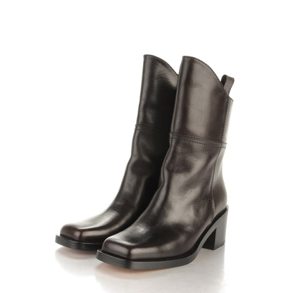 Chanel Calfskin CC Boots 37.5 Dark Brown 3 of 7