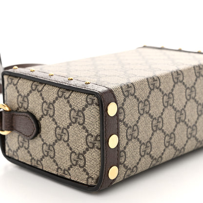 Gucci GG Supreme Monogram Textured Dollar Calfskin Mini Trunk Shoulder Bag Beige Ebony New Acero 8 of 9