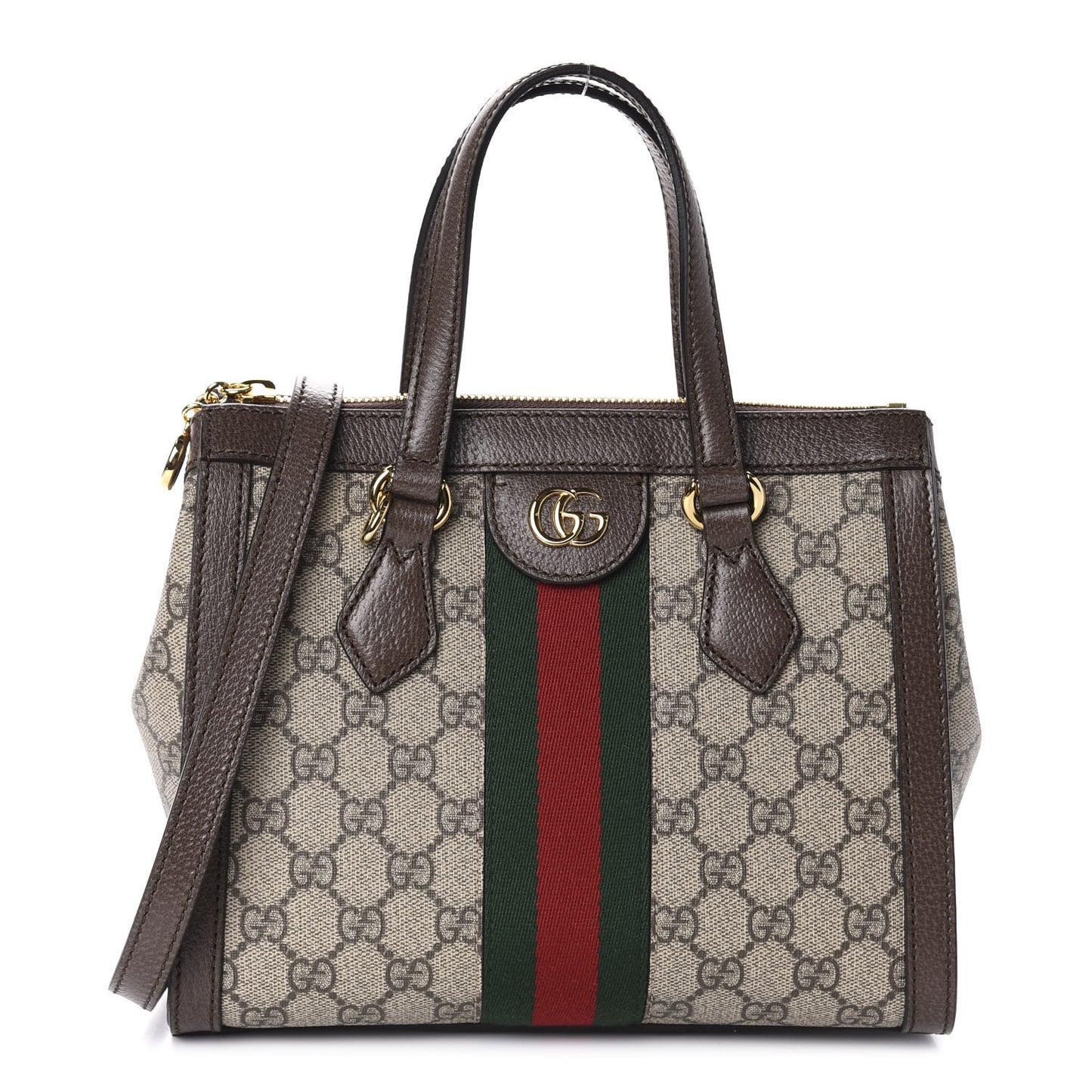 GG Supreme Monogram Small Ophidia Tote Bag Brown