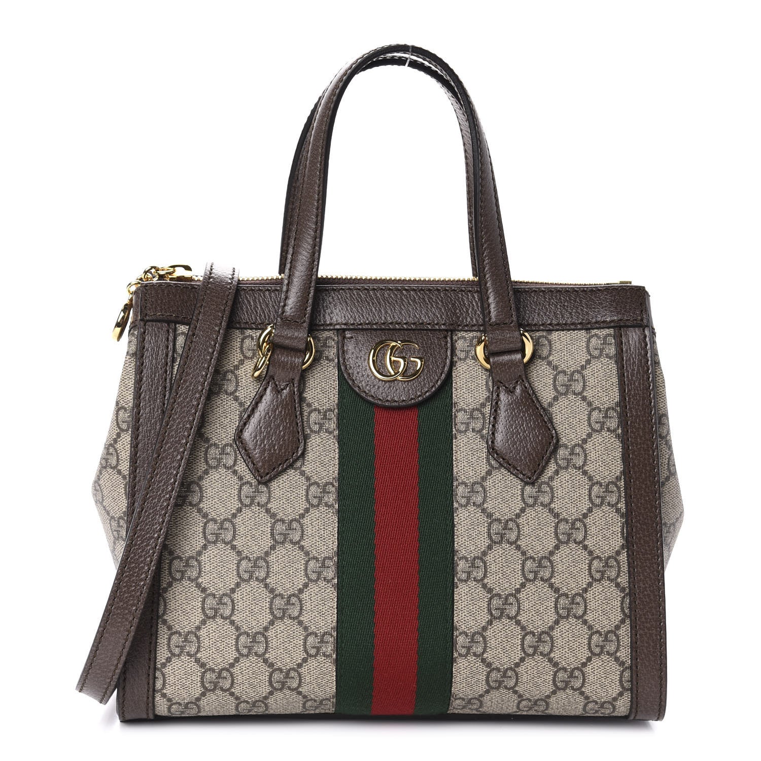Gucci GG Supreme Monogram Small Ophidia Tote Bag Brown 1 of 12